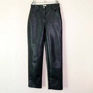 Wilfred Melina Vegan Leather Pants 0 Black High Rise Waist Straight Leg 5 Pocket